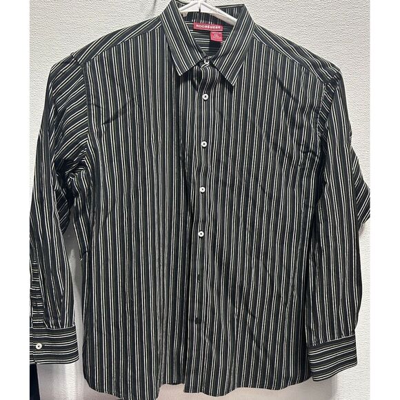 Rocawear Other - Rocawear Men's Cotton Long Sleeve Button Down‎ Black Striped Size 2XL